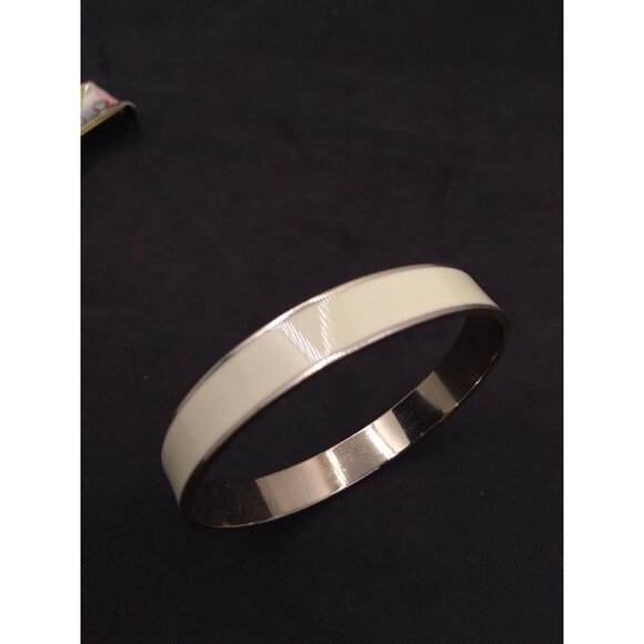 Ann Taylor Enameled Bracelet Cream On gold Chic 2.6" Across - Picture 10 of 10